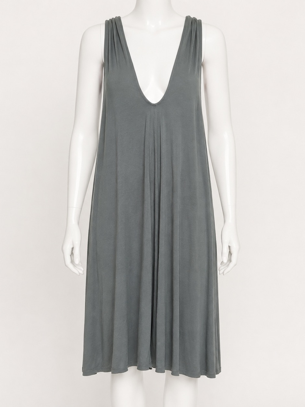 LAmade Sleeveless V-Neck Midi Dress in Slate Gray